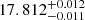 $ 17.812^{+0.012}_{-0.011} $
