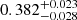 $ 0.382^{+0.023}_{-0.028} $