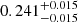 $ 0.241^{+0.015}_{-0.015} $
