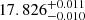 $ 17.826^{+0.011}_{-0.010} $