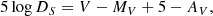 $$ \begin{aligned} 5\log D_S = V - M_V + 5 - A_V, \end{aligned} $$