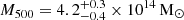 $ M_{500}=4.2^{+0.3}_{-0.4}\times10^{14}\,\rm M_\odot $