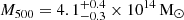 $ M_{500}=4.1^{+0.4}_{-0.3}\times10^{14}\,\rm M_\odot $