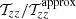$ \mathcal{T}_{zz}/\mathcal{T}_{zz}^{\mathrm{approx}} $