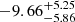 $ -9.66^{+5.25}_{-5.86} $
