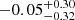 $ -0.05^{+0.30}_{-0.32} $