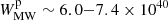 $ W_{\mathrm{MW}}^{\mathrm{p}} \sim 6.0{-}7.4 \times 10^{40} $