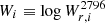 $ W_i \equiv \log{W^{2796}_{r,i}} $