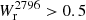$ {{W_{\mathrm{r}}^{2796}}} > 0.5 $
