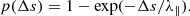 $$ \begin{aligned} p(\Delta s) = 1-\exp (-\Delta s/\lambda _{\parallel }). \end{aligned} $$