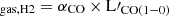 $ _{\mathrm{gas, H2}}=\alpha_{\mathrm{CO}}\times\rm L\prime_\mathrm{CO(1{-}0)} $