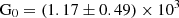 $ \rm G_{0}=(1.17\pm 0.49)\times10^{3} $