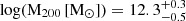 $ \rm log(M_{200}\,\rm [M_{\odot}]) = 12.3^{+0.3}_{-0.5} $