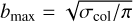 $\[b_{\max }=\sqrt{\sigma_{\mathrm{col}} / \pi}.\]$