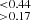 $ ^{ < 0.44}_{ > 0.17} $