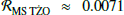 $ \mathcal{R}_\mathrm{MS \: T\dot{Z}O} \approx 0.0071 $