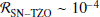 $ \mathcal{R}_\mathrm{SN-T\dot{Z}O} \sim 10^{-4} $