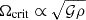 $ \Omega_{\mathrm{crit}} \propto \sqrt{\mathcal{G}\rho} $