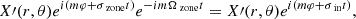 $$ \begin{aligned} X\prime (r, \theta )e^{i(m \varphi + \sigma _{\text{ zone}}t)}e^{-im\Omega _{\text{ zone}}t} = X\prime (r, \theta )e^{i(m \varphi + \sigma _{\text{ in}}t)},\end{aligned} $$