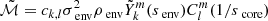 $$ \begin{aligned} \mathcal {\tilde{M}} = c_{k,l}\sigma _{\text{ env}}^{2}\rho _{\text{ env}}\tilde{Y}_{k}^{m}(s_{\text{ env}})C_{l}^{m}(1/s_{\text{ core}}) \end{aligned} $$