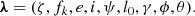 $$ \begin{aligned} \boldsymbol{\lambda }=(\zeta ,f_k,e,i,\psi ,l_0,\gamma ,\phi ,\theta ). \end{aligned} $$