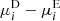 $ \mu_{i}^{\mathrm{D}} - \mu_{i}^{\mathrm{E}} $