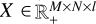 $X \in _ + ^{M \times N \times l}$
