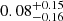 $ 0.08^{+0.15}_{-0.16} $