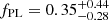 $ f_{\mathrm{PL}} = 0.35^{+0.44}_{-0.28} $