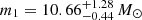 $ m_1=10.66^{+1.28}_{-0.44} \,M_{\odot} $