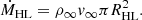 $$ \begin{aligned} \dot{M}_{\mathrm{HL} } = \rho _{\infty } v_{\infty } \pi R_\mathrm{HL} ^{2}. \end{aligned} $$