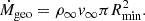 $$ \begin{aligned} \dot{M}_{\mathrm{geo} } = \rho _{\infty } v_{\infty } \pi R_{\mathrm{min} }^{2} . \end{aligned} $$