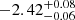 $ -2.42^{+0.08}_{-0.06} $