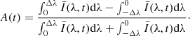 $$ \begin{aligned} A(t) = \frac{\int ^{\Delta \lambda }_0 \bar{I}(\lambda ,t) \mathrm{d} \lambda - \int ^0_{-\Delta \lambda } \bar{I}(\lambda ,t) \mathrm{d} \lambda }{\int ^{\Delta \lambda }_0 \bar{I}(\lambda ,t) \mathrm{d} \lambda + \int ^0_{-\Delta \lambda } \bar{I}(\lambda ,t) \mathrm{d} \lambda }\cdot \end{aligned} $$