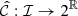 $ {\hat{{\mathcal{C}}}}: {\mathcal{I}}\to 2^{\mathbb{R}} $