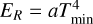 ${E_R} = aT_{\min }^4$