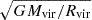 $ \sqrt{G M_{\mathrm{vir}}/R_{\mathrm{vir}}} $