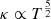 $ \kappa \propto T^{\frac{5}{2}} $