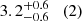 $ 3.2_{-0.6}^{+0.6}\quad (2) $
