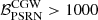 $ \mathcal{B}^{\mathrm{CGW}}_{\mathrm{PSRN}} > 1000 $