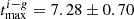 $ t_{\mathrm{max}}^{i-g} = 7.28\pm0.70 $