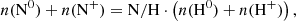 $$ \begin{aligned}&n(\mathrm{N}^0) + n(\mathrm{N}^{+}) = \mathrm{N}/\mathrm{H} \cdot \left(n(\mathrm{H}^0) + n(\mathrm{H}^{+})\right), \end{aligned} $$