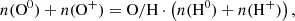 $$ \begin{aligned}&n(\mathrm{O}^0) + n(\mathrm{O}^{+}) = \mathrm{O}/\mathrm{H} \cdot \left(n(\mathrm{H}^0) + n(\mathrm{H}^{+})\right), \end{aligned} $$