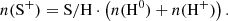 $$ \begin{aligned}&n(\mathrm{S}^{+}) = \mathrm{S}/\mathrm{H} \cdot \left(n(\mathrm{H}^0) + n(\mathrm{H}^{+})\right). \end{aligned} $$