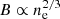 $ B \propto n_{\mathrm{e}}^{2/3} $