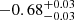 $ -0.68^{+0.03}_{-0.03} $