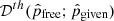 $ \mathcal{D}^{th}({\hat{p}}_{\mathrm{free}};{\hat{p}}_{\mathrm{given}}) $