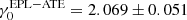 $ \rm\gamma_0^{\mathrm{EPL-ATE}}=2.069\pm0.051 $