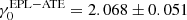 $ \rm\gamma_0^{\mathrm{EPL-ATE}}=2.068\pm0.051 $