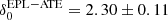 $ \rm\delta_0^{\mathrm{EPL-ATE}}=2.30\pm0.11 $